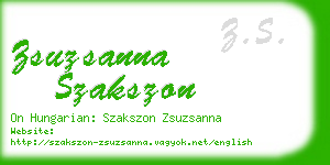 zsuzsanna szakszon business card